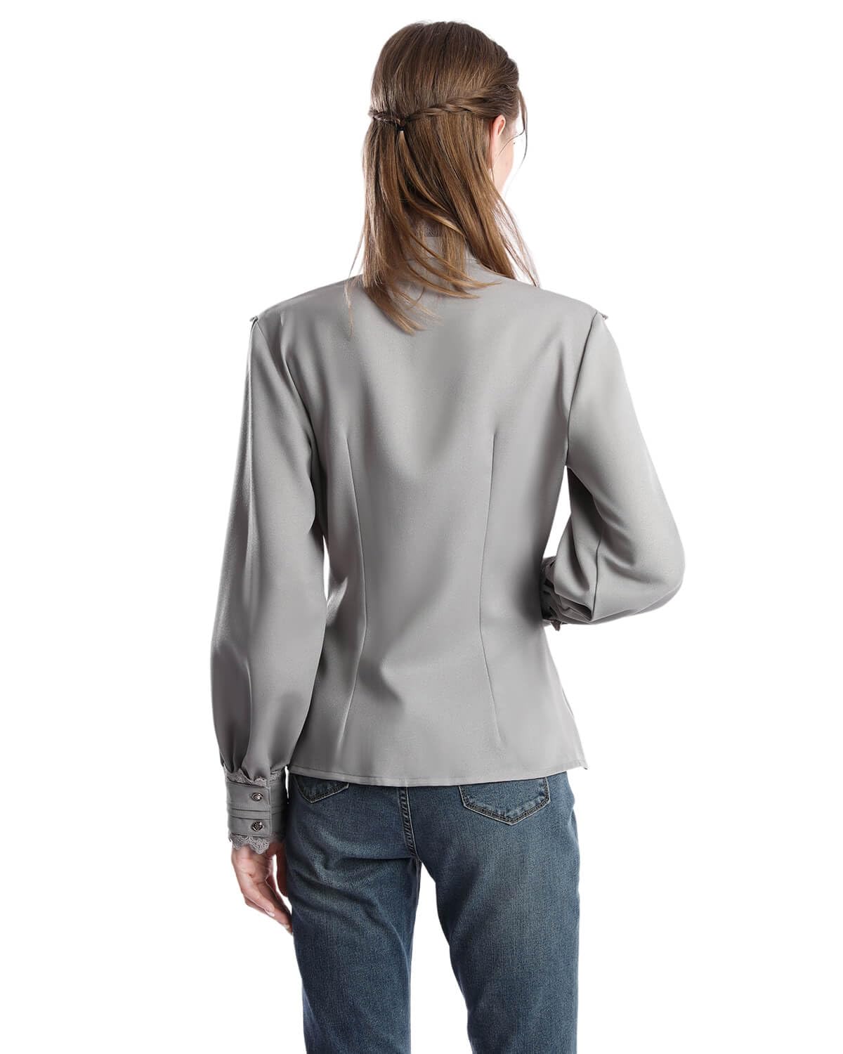 Nuoqi Victorian Blouse Womens Gothic Shirt Vintage Long Sleeve Lotus Ruffle Tops
