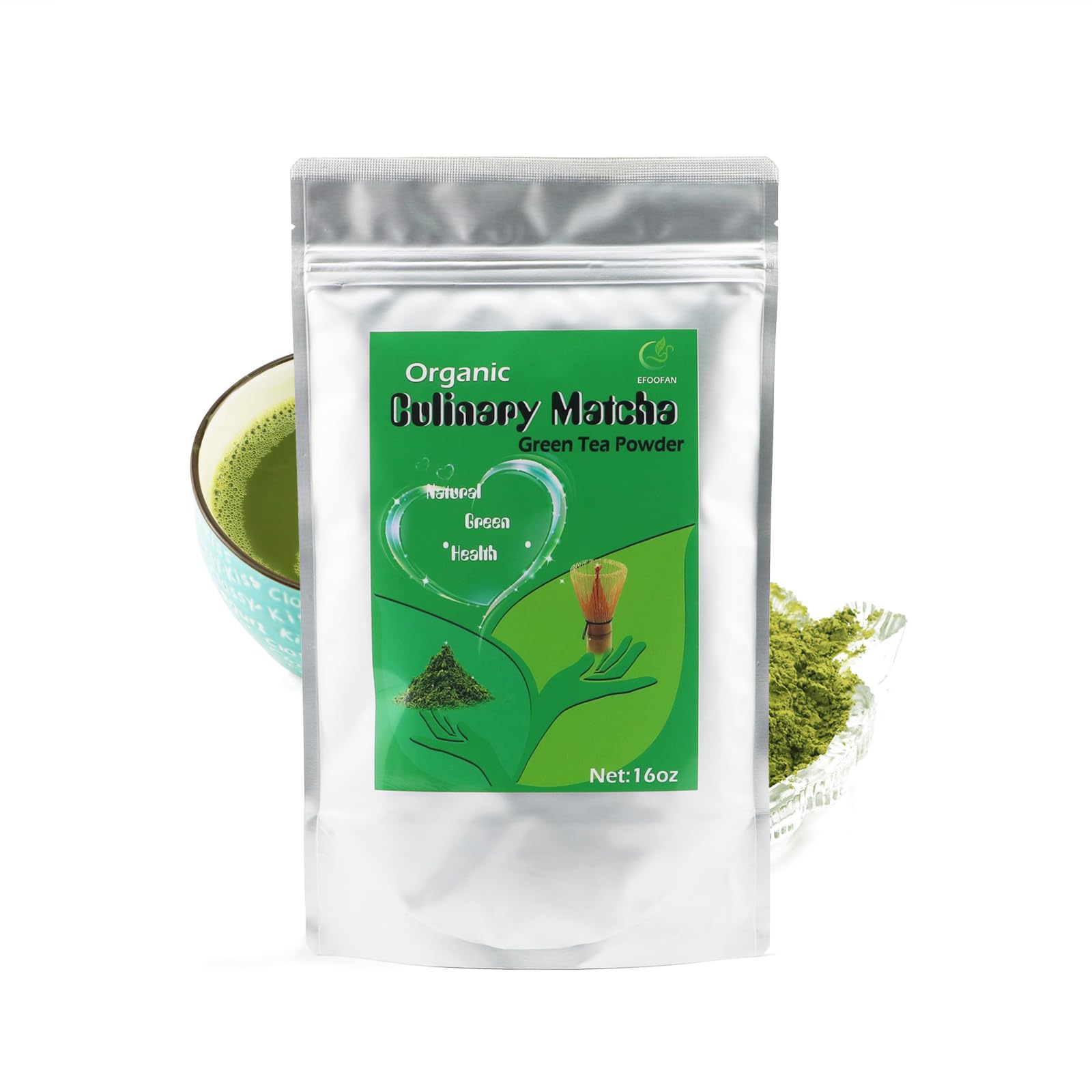 EFOOFAN USDA & COR Certified Organic Ceremonial Grade Matcha Powder – First Harvest Shade-Grown Tencha from Hangzhou, Vibrant Jade Green & Smooth Umami, No Sugar, Ideal for Traditional Tea or Latte (45g Tin)