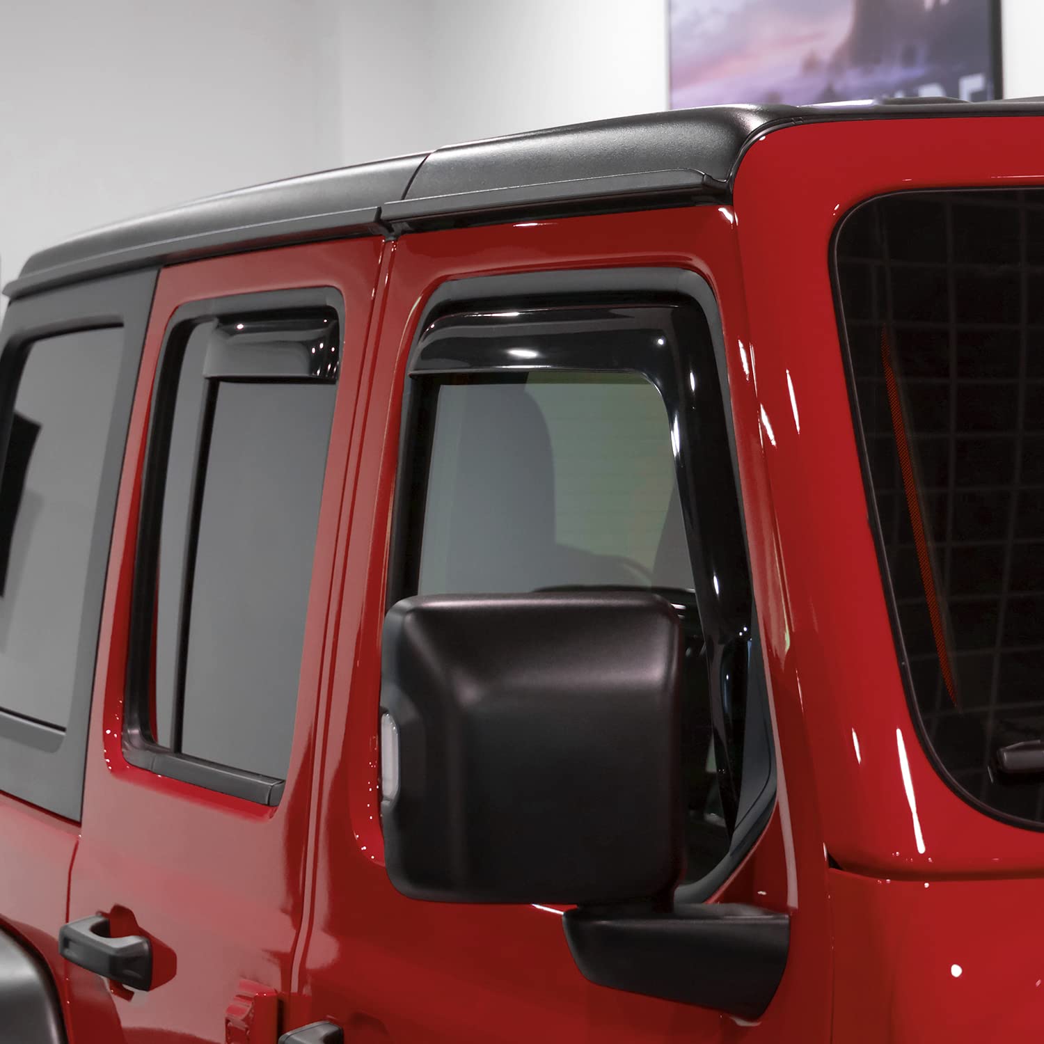 Voron Glass in-Channel Extra Durable Rain Guards for Trucks Chevrolet (Chevy) Silverado/GMC Sierra 2014-2018 Crew Cab, Window Deflectors, Vent Window Visors, 4 Pieces - 220009
