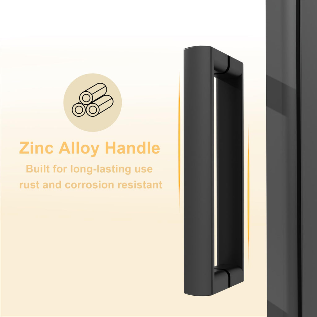 28” x 72” Pivot Shower Door, 1/4 inch Tempered Glass Panel Pivot Swing Shower Door in Matte Black Finish, Semi-Frameless Design