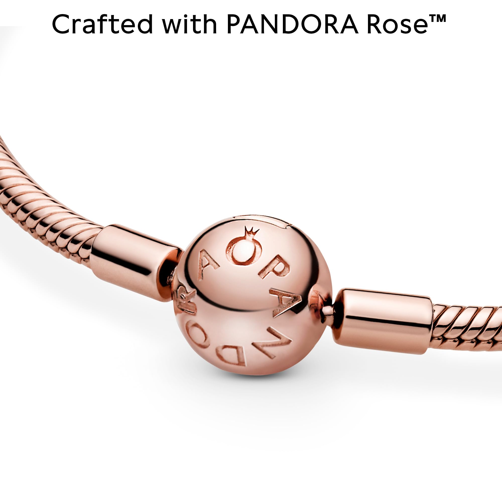 PANDORA Moments Snake Chain Bracelet - Hand-Finished Charm Bracelet - Jewelry for Her with Gift Box - Compatible Moments Charms - Sterling Silver