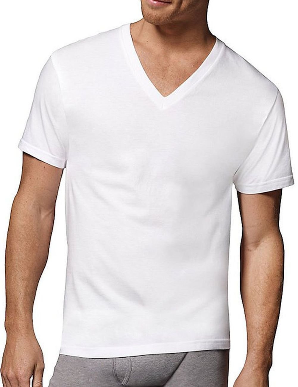Hanes Men's Undershirts T-Shirt Pack, V-Neck Cotton Tees for Men, Moisture-Wicking, Odor Control, White Multi-Pack