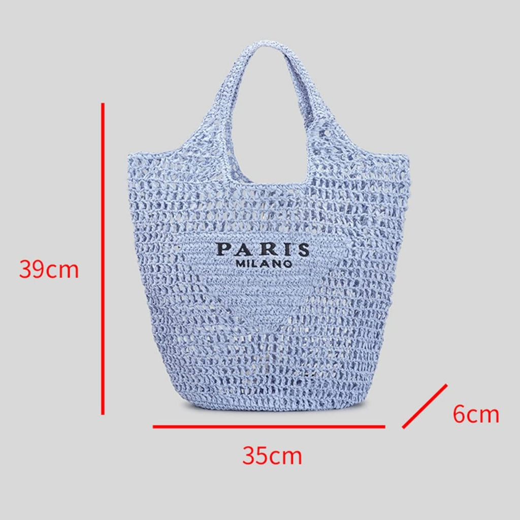 POOOPSSD New Woven Bag, Straw Mesh Tote Bag, Beach, Shoulder Bag, Hobo Women, Foldable Large Capacity, for Holiday.
