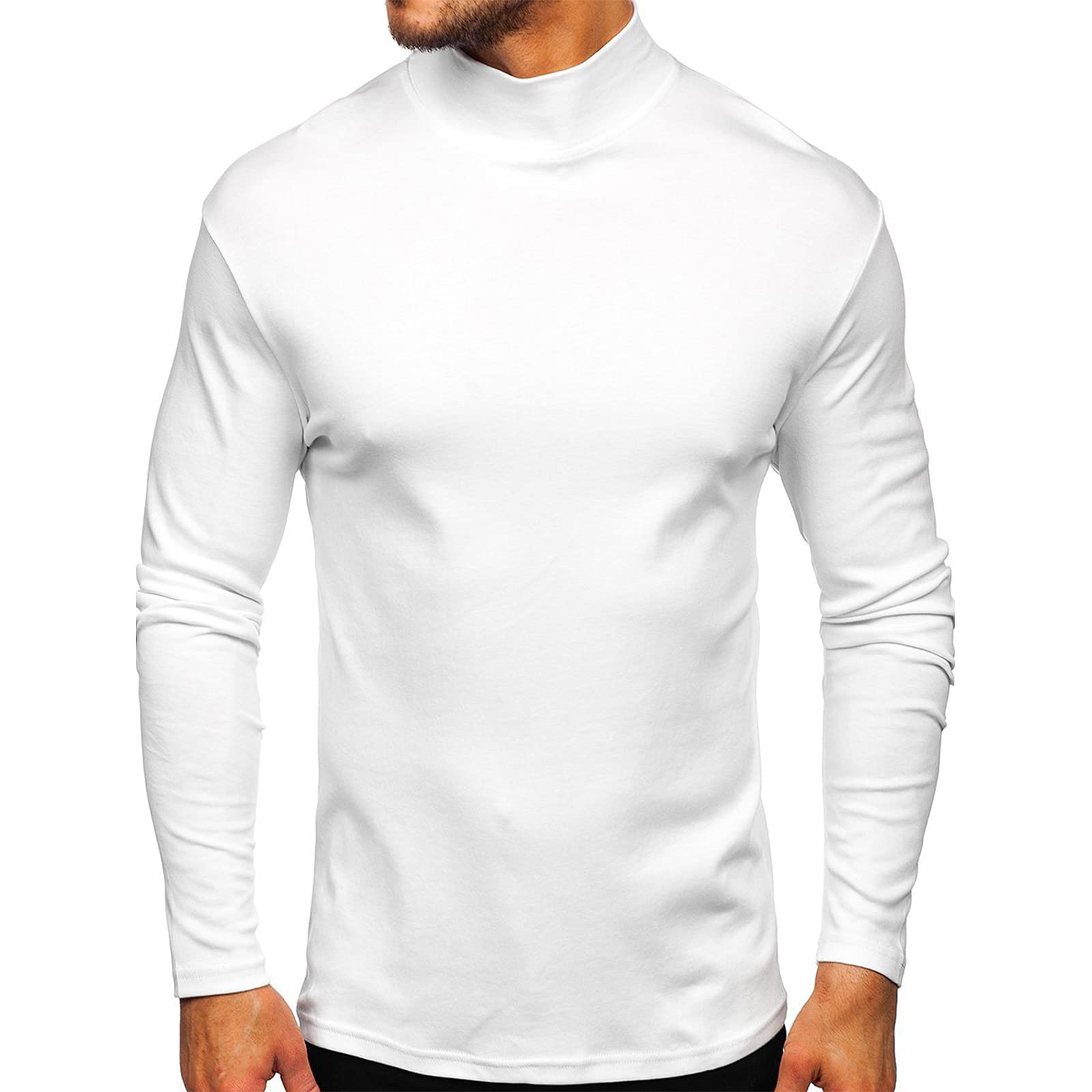 Rela Bota Mens Half Turtleneck Long Sleeve Pullover Basic Designed Undershirt Stretch Slim Fit Sweaters