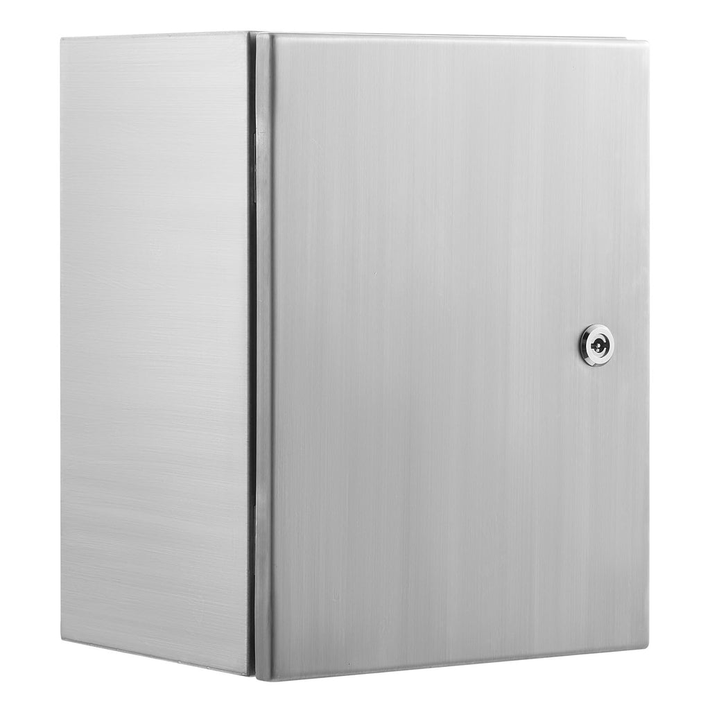 Steel Electrical Box 12" x 12" x 8" Electrical Enclosure Box 304 Stainless Steel Electronic Equipment Enclosure Box IP65 Weatherproof Wall-Mounted Metal Electrical Enclosure with Mounting Plate