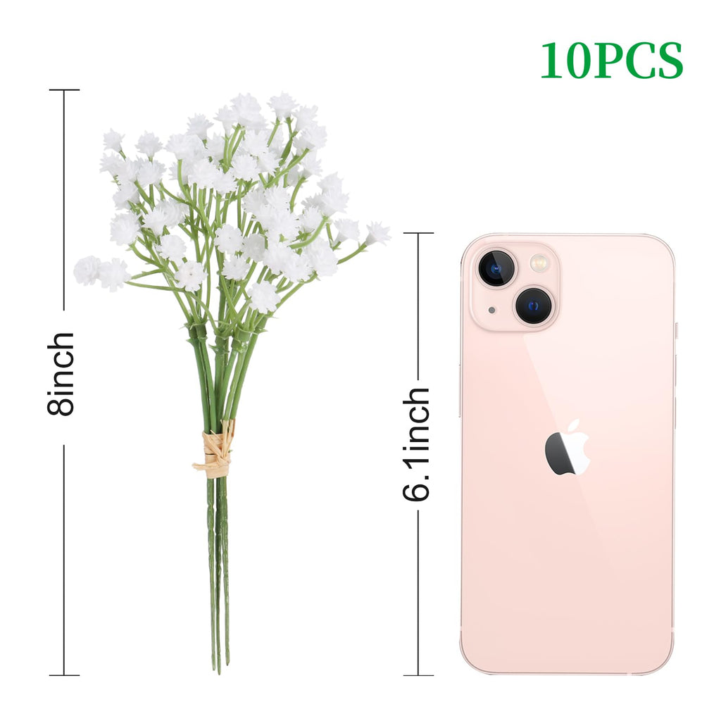 15 PCS Babys Breath Artificial Flowers Fake Babys Breath Flowers Artificial Bulk Blue Gypsophila Bouquets Real Touch Faux Flowers for Wedding Floral Arrangement Party Home Decoration