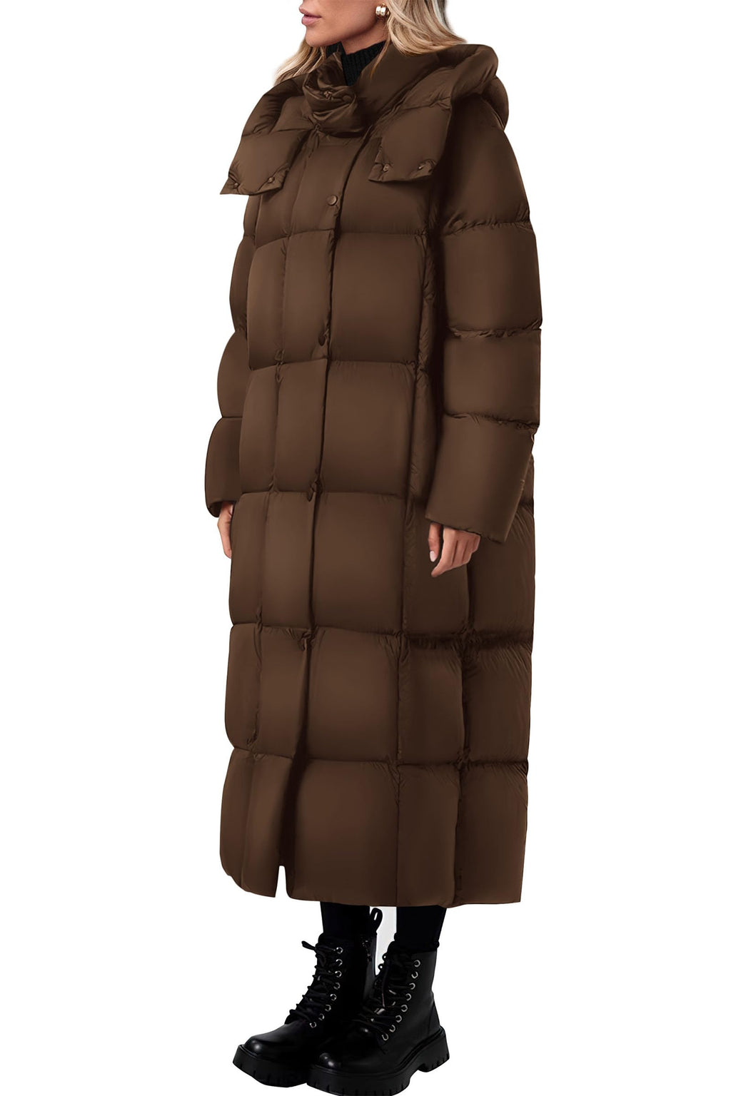 PRETTYGARDEN Women's Winter Long Puffer Coats Hooded Zip Up Casual Thickened Down Jackets Trendy Warm Clothes Outerwear