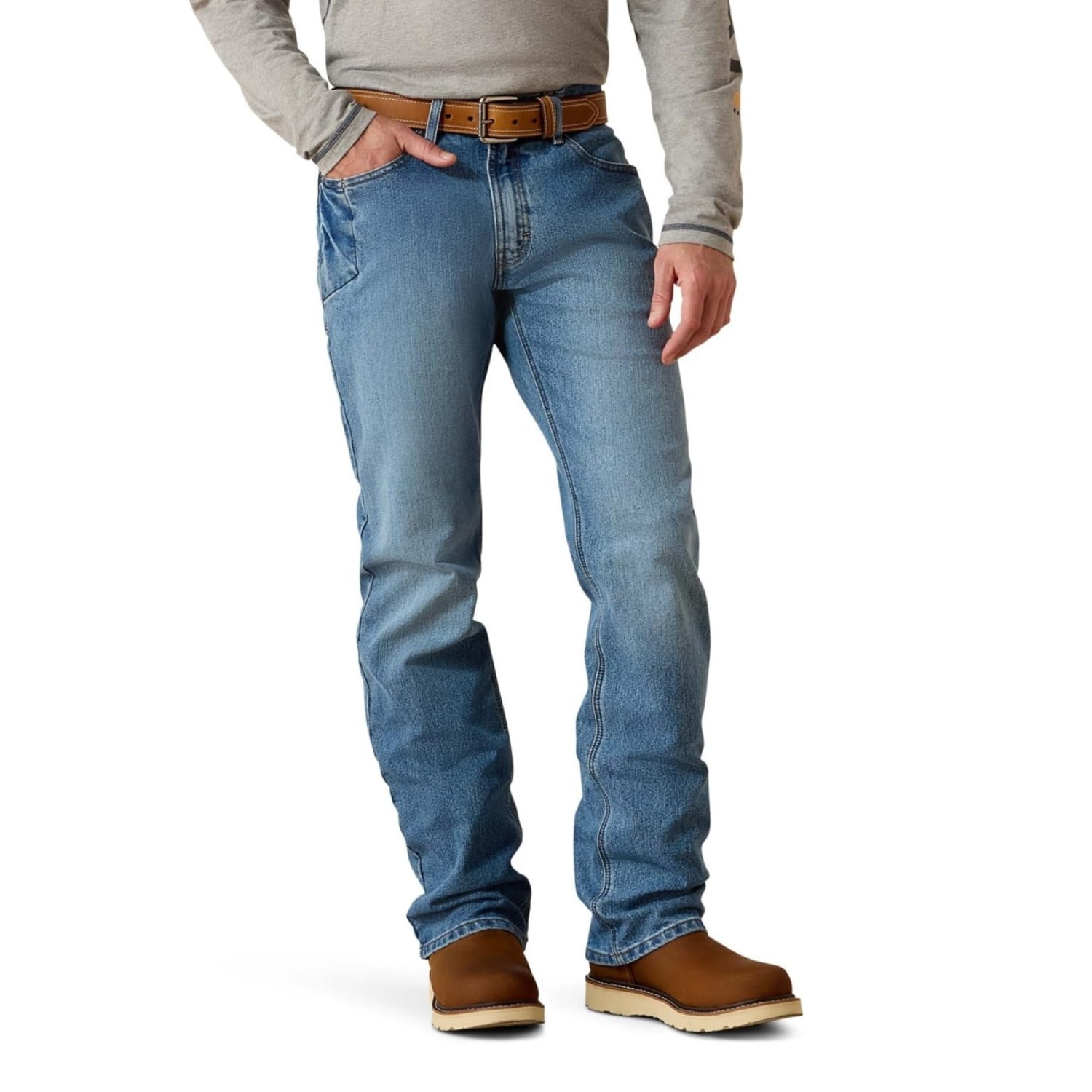 Ariat Men's Rebar M4 Low Rise DuraStretch Basic Boot Cut Jean