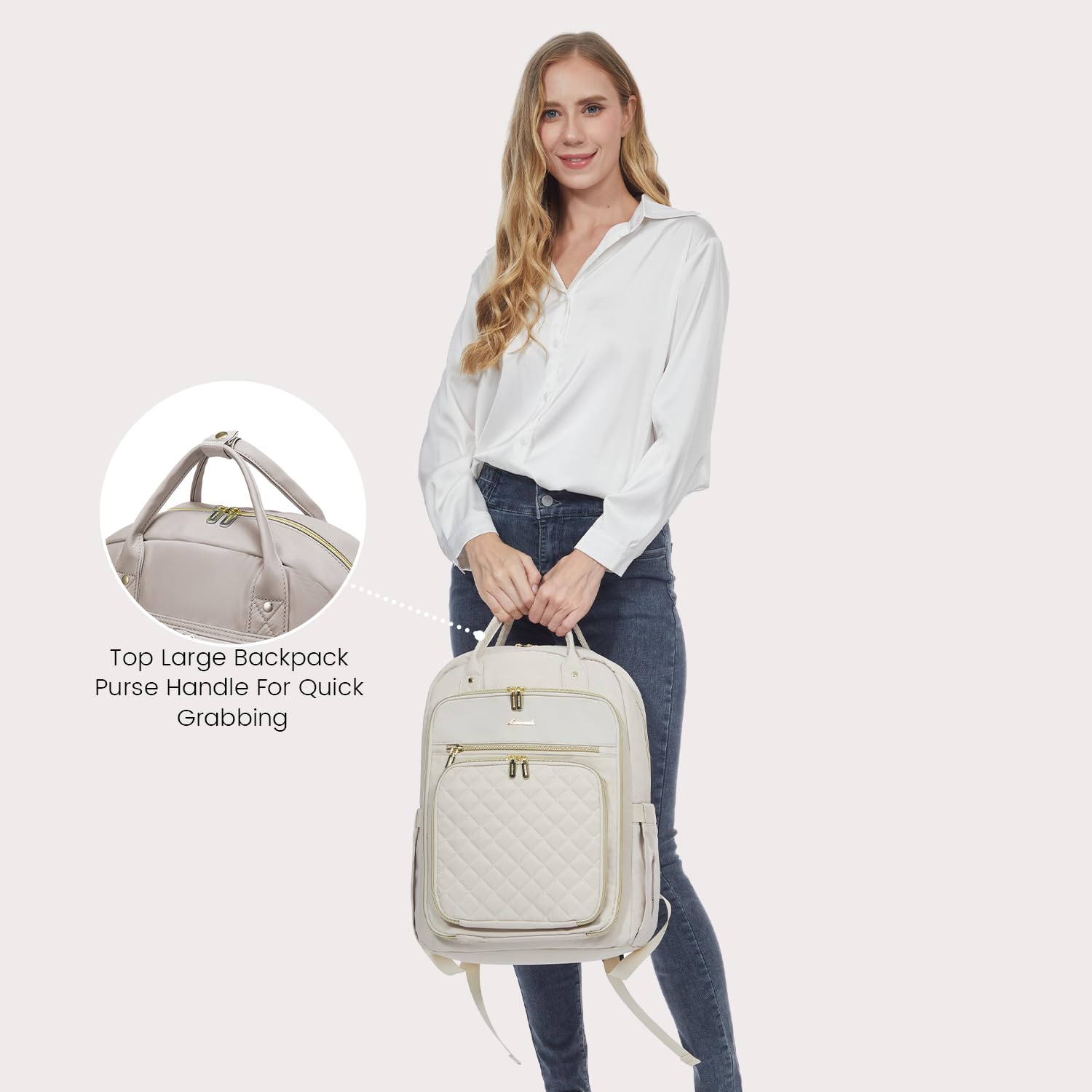 LOVEVOOK Laptop Backpack for Women, Water Resistant Travel Work Backpacks Purse College Business Teacher Nurse Computer bag with USB Charging Port