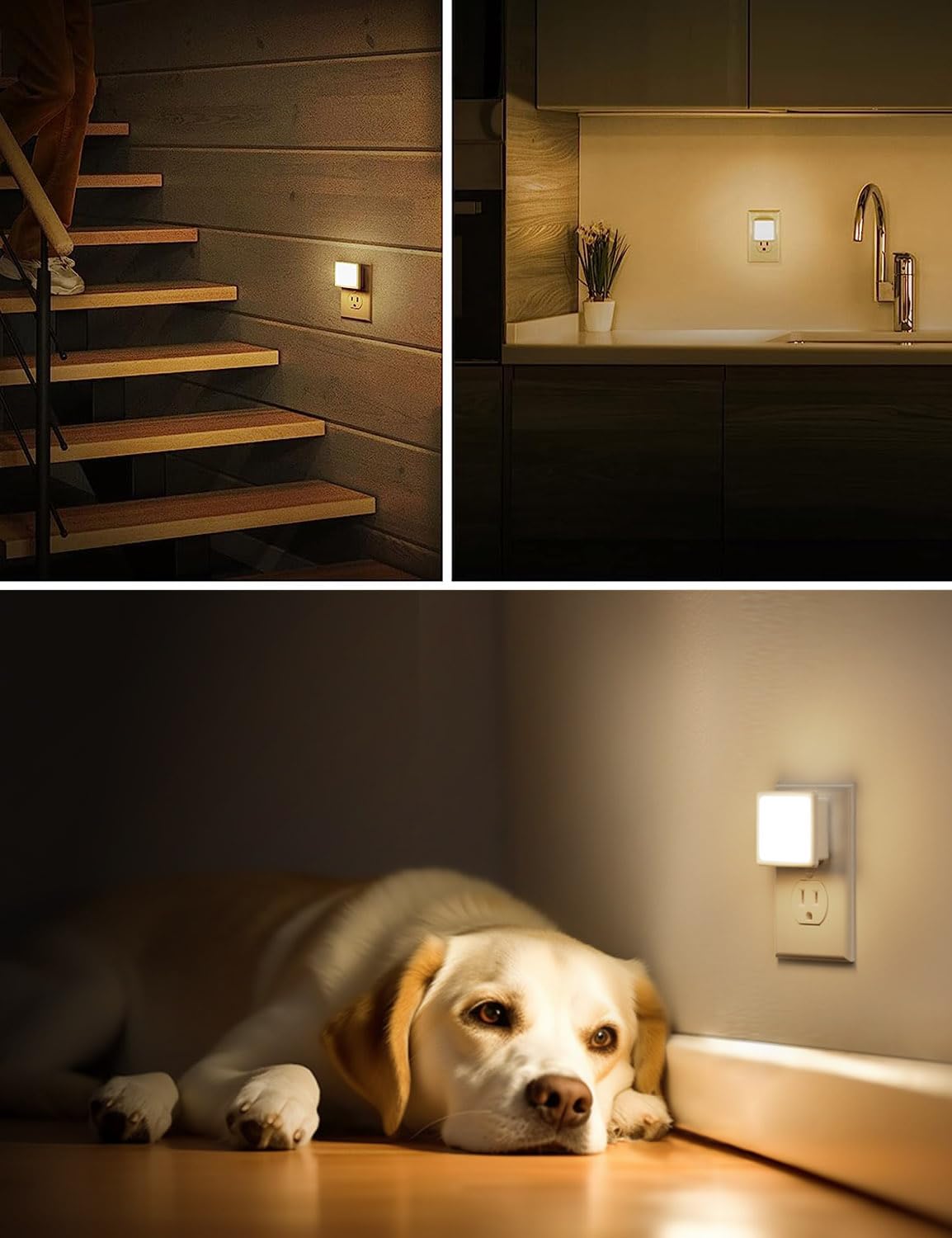 L LOHAS LED Night Light,Night Lights Plug into Wall, [6-Pack] Plug in Night Light, Dusk-to-Dawn Sensor, 3000K Soft White 0.3W Bright Nightlight Auto-On/Off for Adults Kids Bedroom Bathroom Hallway