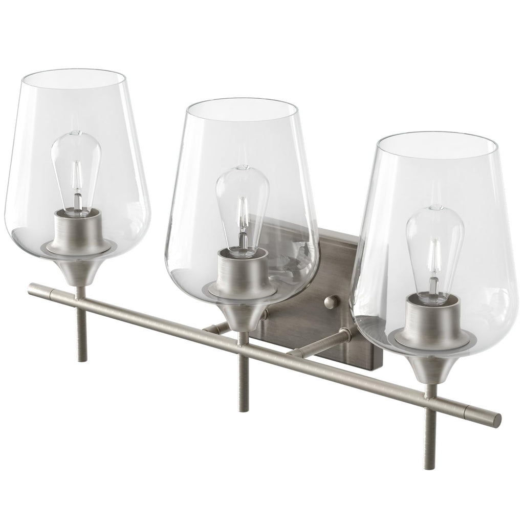 VONLUCE Bathroom Vanity Light, 2 Light Bathroom Light Fixture Over Mirror, Bathroom Wall Lamp with Clear Glass, Modern Brushed Nickel Vanity Lighting fixtures for Bathroom, Bedroom, Hallway