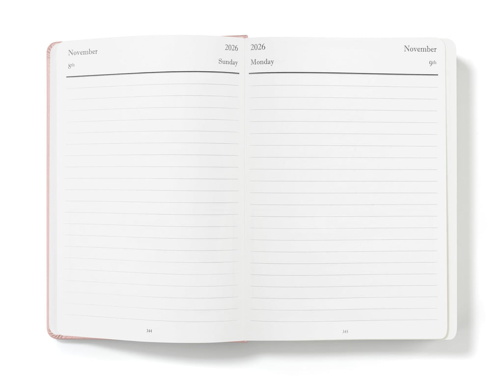 Wykeham's Executive 2026 Daily Journal Planner – US Public Holidays & Format – Customization Available (Brown, 6" x 4.5")