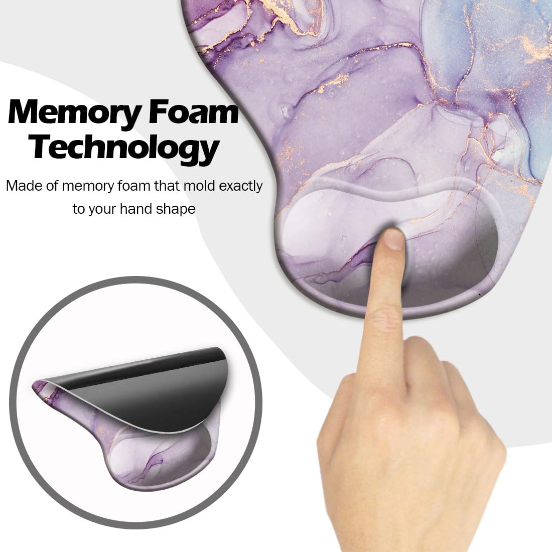 DOOKE Ergonomic Mouse Pad with Wrist Support and Coaster,Mouse Pads with Non-Slip PU Base for Home Office Working Studying Easy Typing & Pain Relief Aesthetic Art