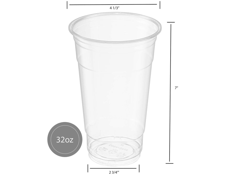 Crystal Clear PET Cups for Iced Coffee,Milkshake, Cold Drinks, Slush, Smoothy's, Slurpee, Ice cream, Dessert, Party's, Plastic Disposable Cups (50, 12 oz)