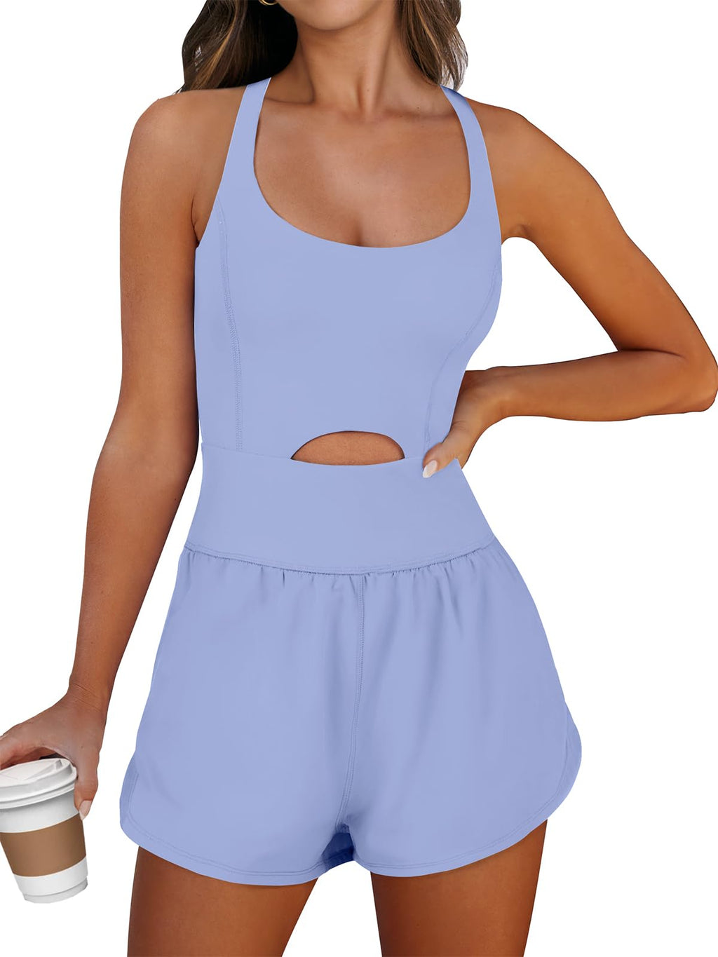 Caracilia Women's Workout Athletic Romper Summer Sets Short Jumpsuits Onesie Running Outfits Exercise Gym 2026 Trendy Clothes