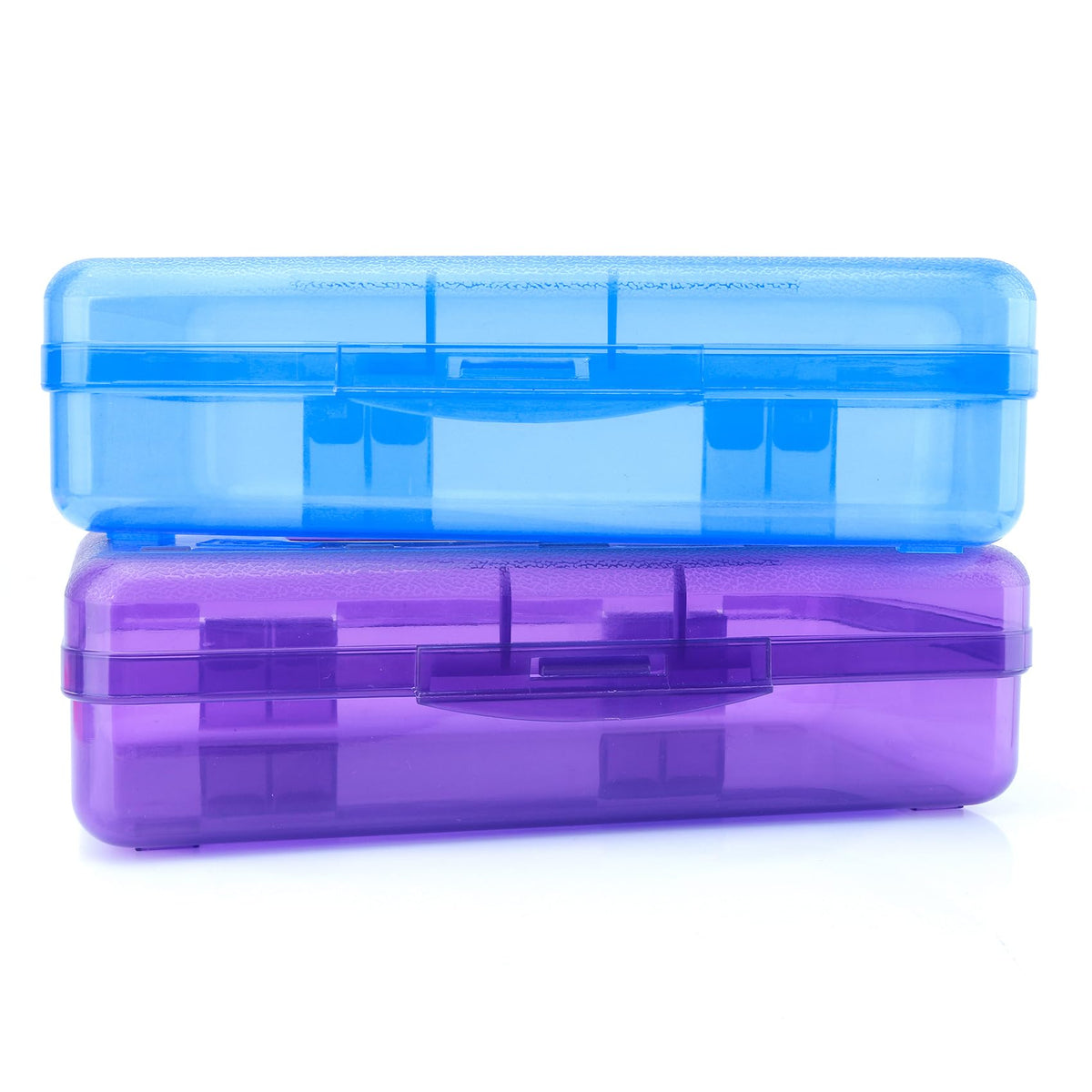 Pencil Case, Pencil Box, Clear Pencil Case, 3 Pack Plastic Pencil Case, Large Capacity Pencil Case, Crayon Box with Snap-tight Lid Stackable Design, Plastic Storage Box for School Office Supplies