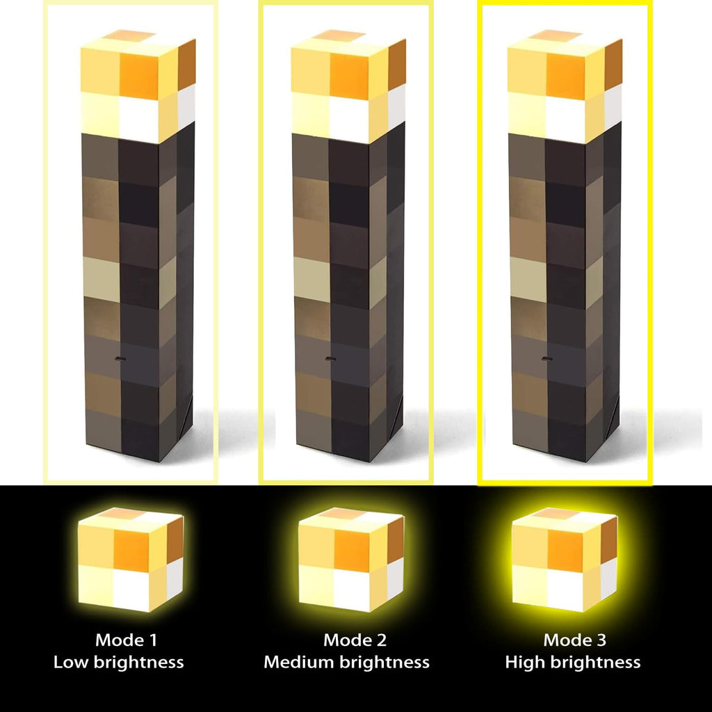 Light-up Wall Torch - Batteries & USB Pluggable Night Lamp - Hand Held or Wall Mount Lighting Torch （Three-Level Brightness）