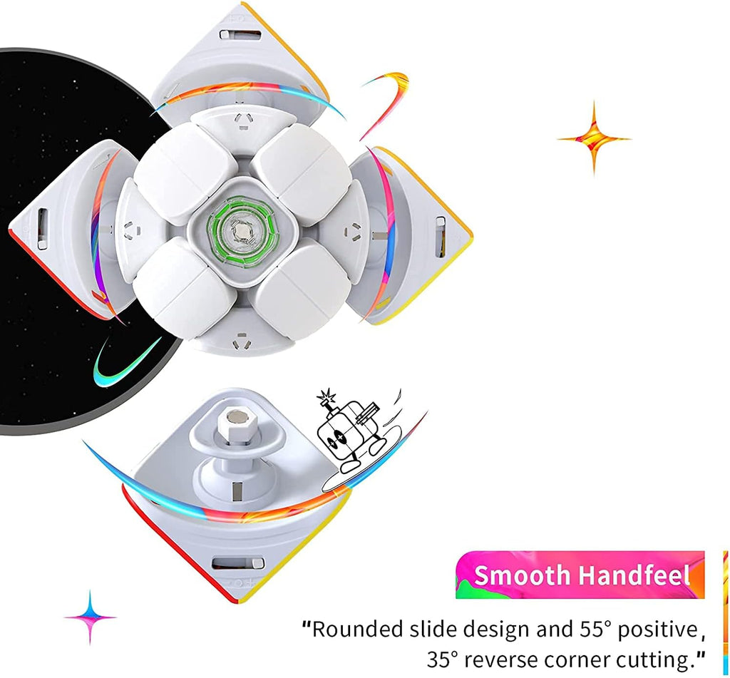 GAN 251 M Air, 2x2 Magnetic Speed Cube Stickerless 251 Mini Cube Puzzle Toy for Beginner(Frosted Surface Primary Internal)