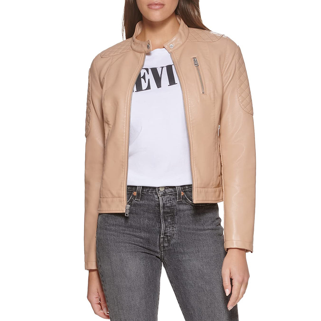 LEVI'S womens Faux Leather Motocross Racer Jacket (Standard and Plus)