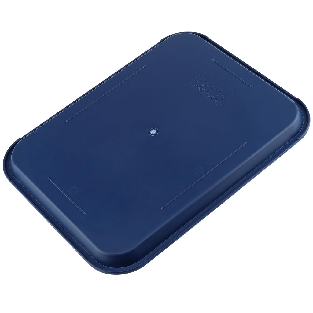 ZOENHOU 6 Pack 14 x 10 Inch Fast Food Tray, Rectangular Cafeteria Serving Trays, Plastic Trays for Food, Black