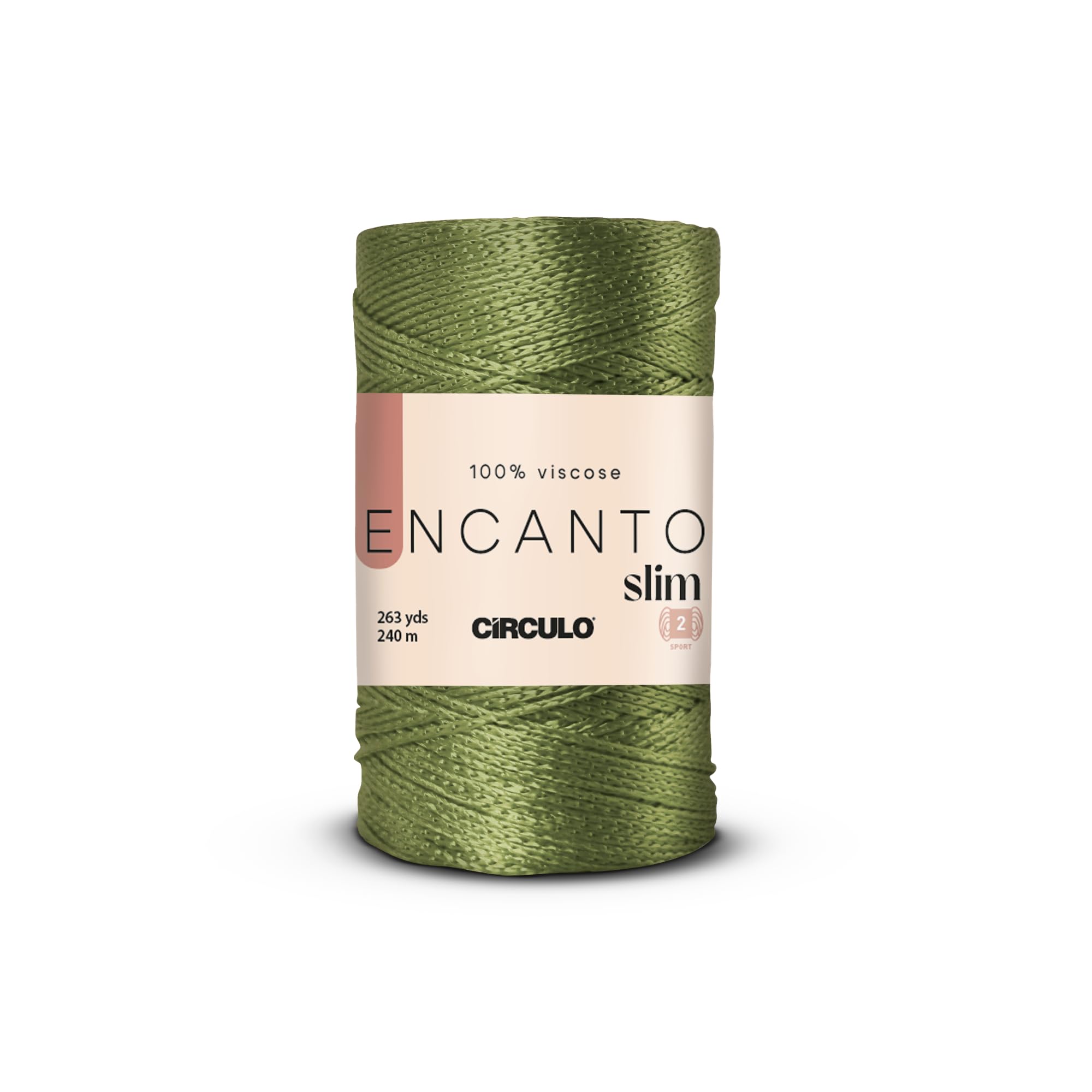 CIRCULO Encanto Slim Roll Yarn 100% Viscose - Luxury & Shine - Sport Weight Yarn - 262 yds, 3.52 oz - Color 1289 - Canary