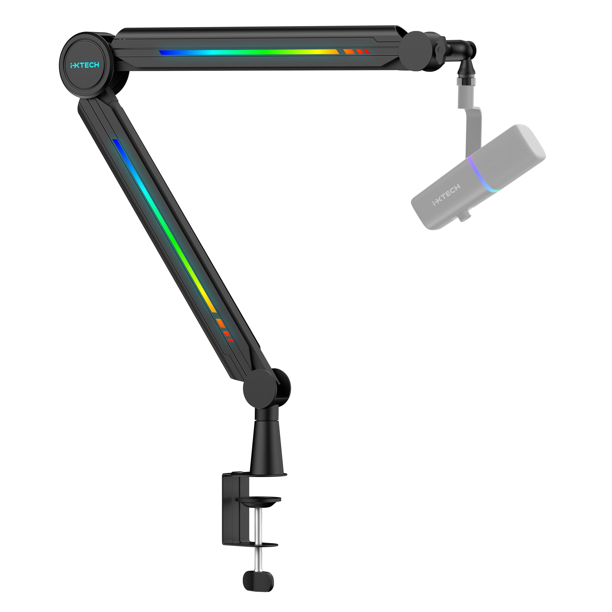 IXTECH Premium Microphone Boom Arm with Desk Mount, 360° Rotatable, Fully Adjustable, for Podcast, Video, Gaming, Radio, Studio, Recording, Sturdy and Universal VALIANT Model