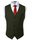 JEMITOP Men's Classic Slim Fit Dress Vest Formal Wedding Prom Tuxedo Suit Vest with Pocket