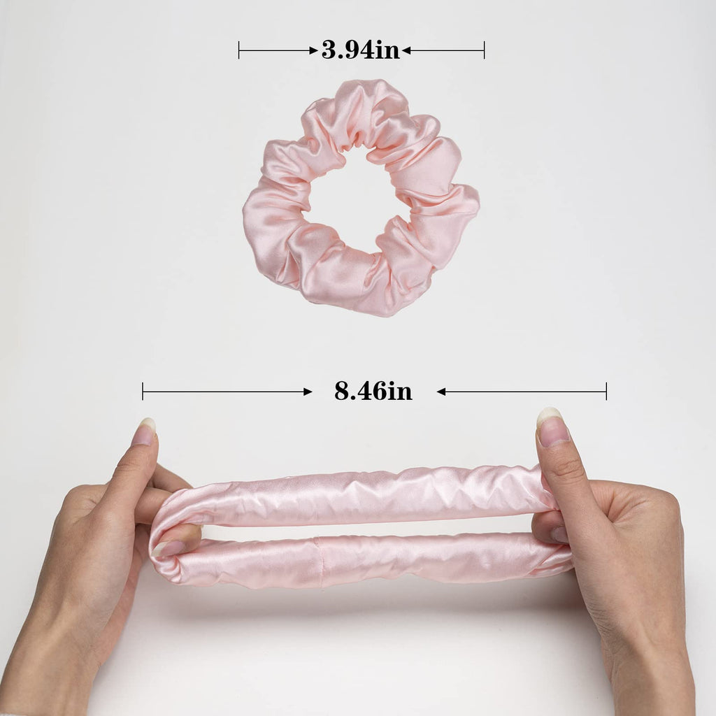 Silk Scrunchies for Hair 100% Mulberry Silk Hair Ties（Silver gray, Dark gray, Pink）