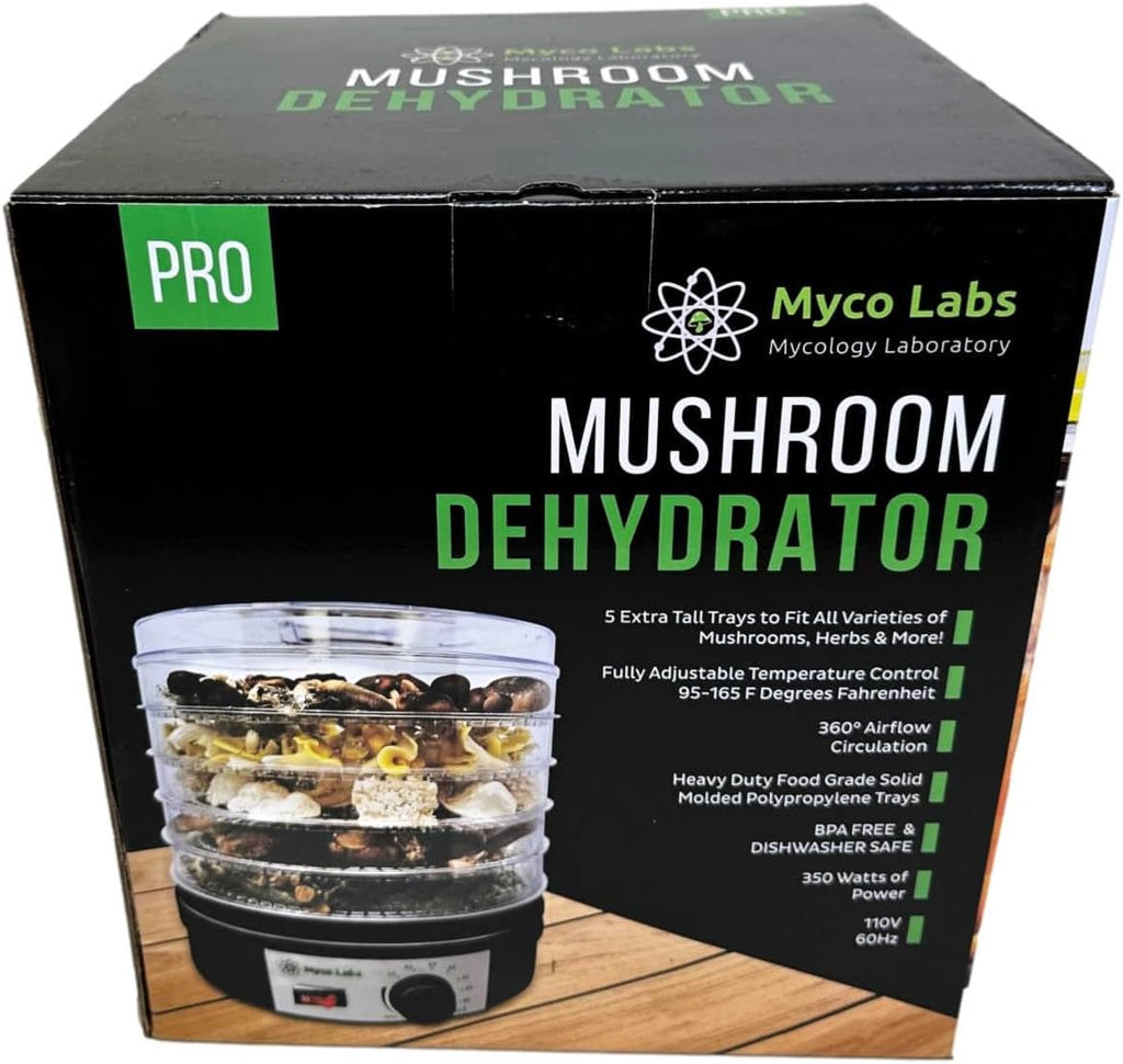 Myco Labs 350 Watt Mushroom Dehydrator with Adjustable Temperature Control and Extra Tall Trays