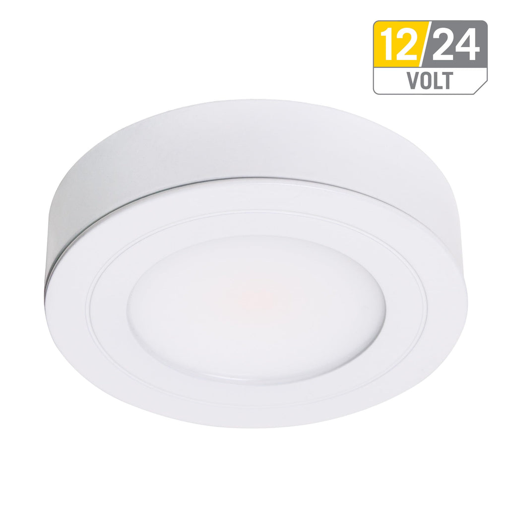 Armacost Lighting PureVue Dimmable Under Cabinet LED Puck Light, 4000K (Bright-White Light), 2.75 Inch, White Finish - 223412