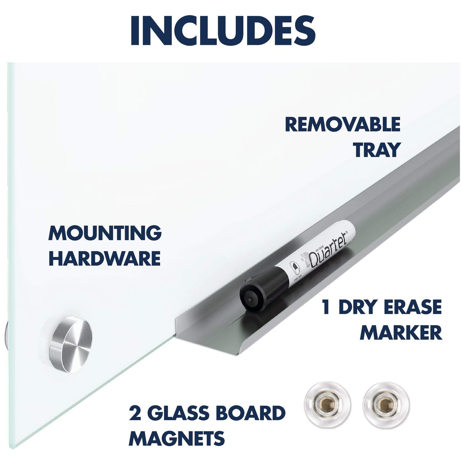 Quartet Dry Erase Board, Magnetic Whiteboard 36" x 24", Glass Board for Wall, Infinity, Brilliance White (G23624W)
