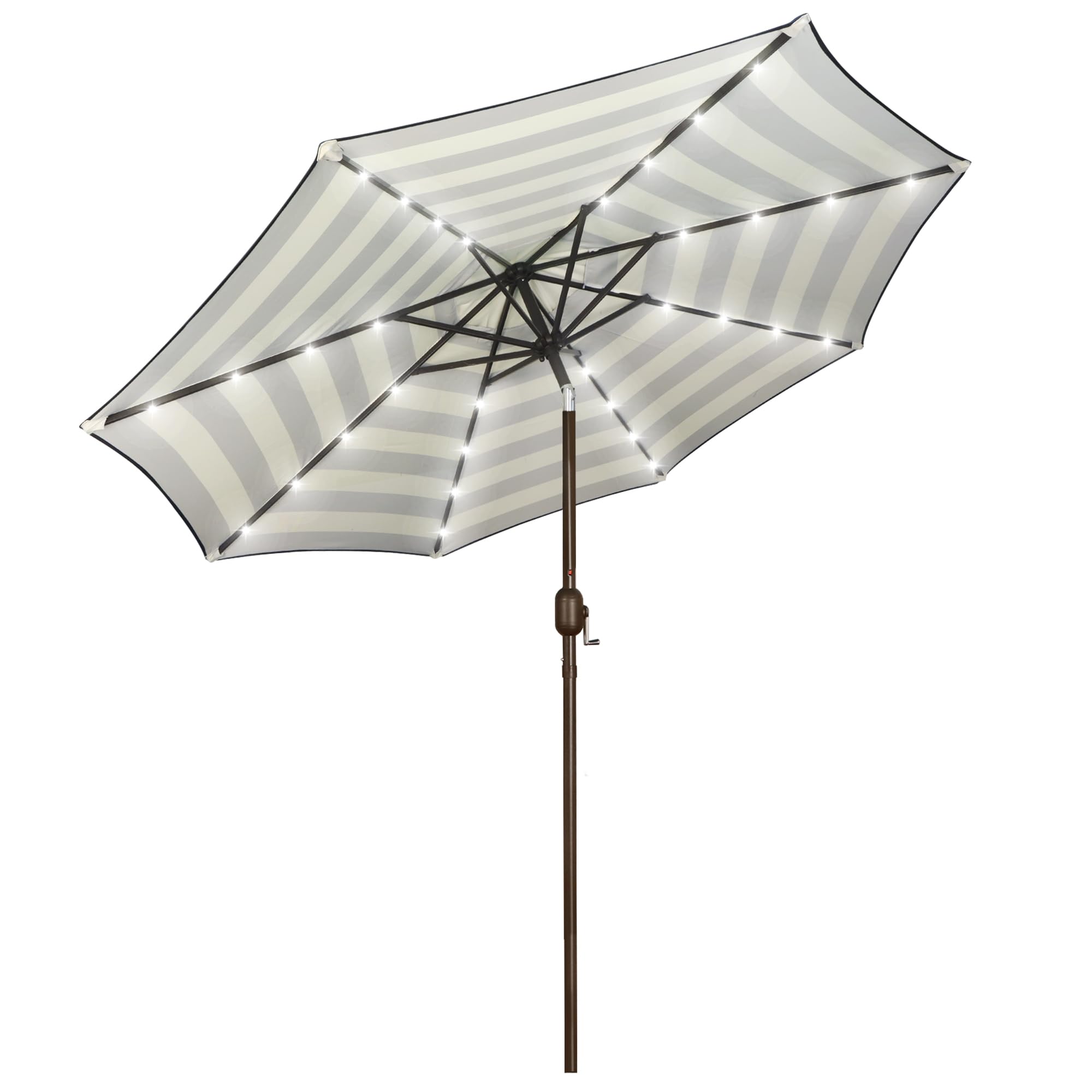 Blissun 9 ft Solar Umbrella, 32 LED Lighted Patio Umbrella, Table Market Umbrella, Outdoor Umbrella for Garden, Deck, Backyard, Pool and Beach (Light Blue)