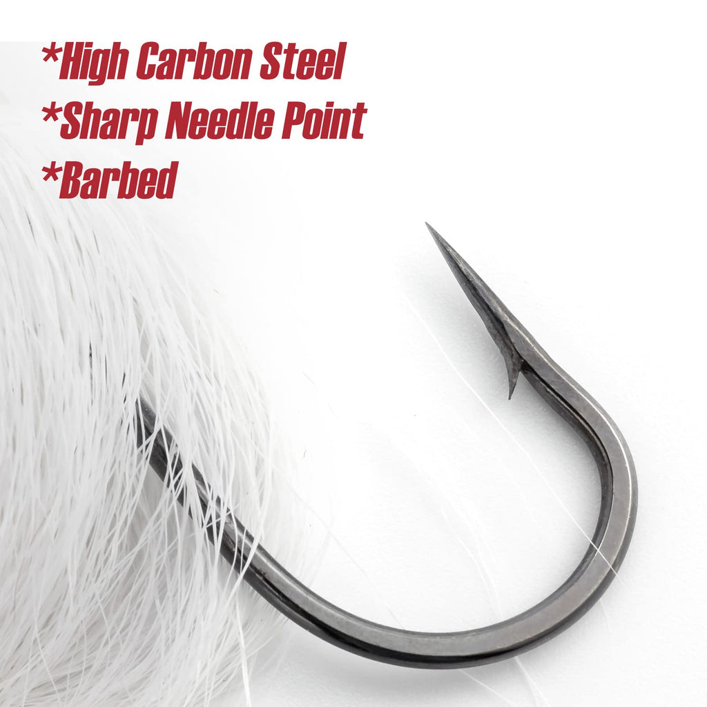 Dr.Fish 3 Pack Bucktail Jig Lure Hair Jig Saltwater Freshwater Lures Surf Fishing Bass Flounder Striper Bluefish Halibut Redfish