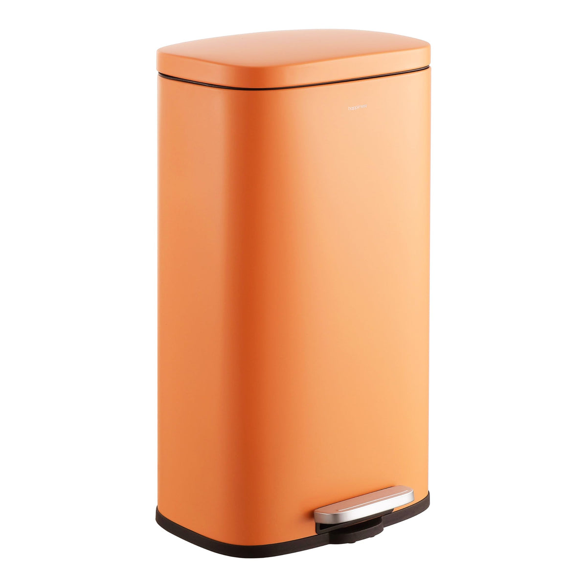 happimess HPM1011B Curtis 8-Gallon Step-Open Trash Can with Soft-Close Lid, Modern, Minimalistic, Fingerprint Proof for Home, Kitchen, Laundry Room, Office, Bedroom, Bathroom, Black