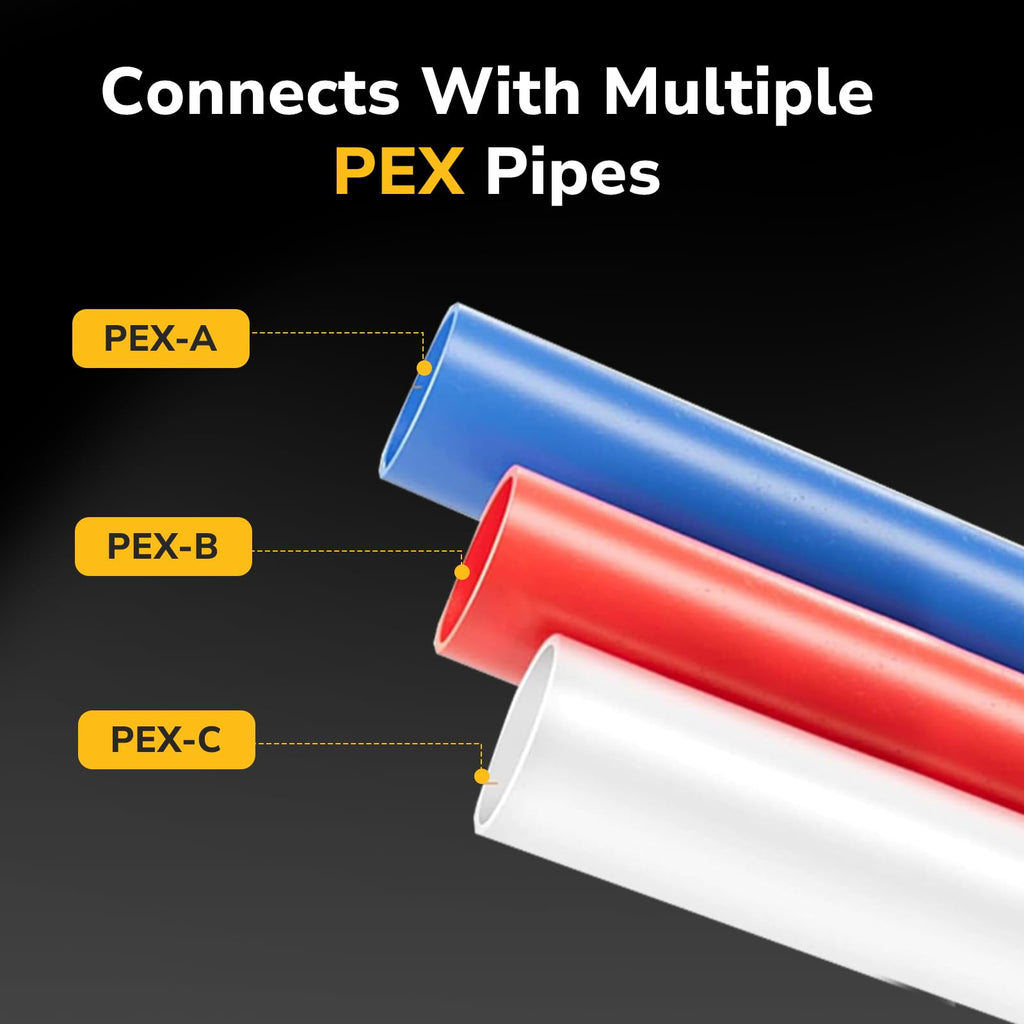 Pex Fittings 1", Pex 90 Degree Elbow, NSF & UPC Certified, Heavy Duty Brass Crimp Fittings for Pipe Plumbing, 10 Pack