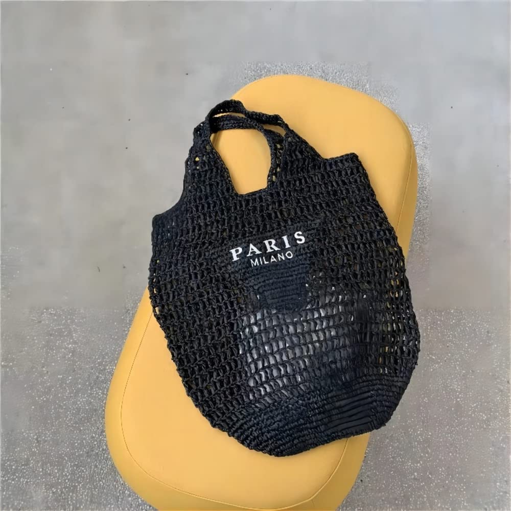 POOOPSSD New Woven Bag, Straw Mesh Tote Bag, Beach, Shoulder Bag, Hobo Women, Foldable Large Capacity, for Holiday.