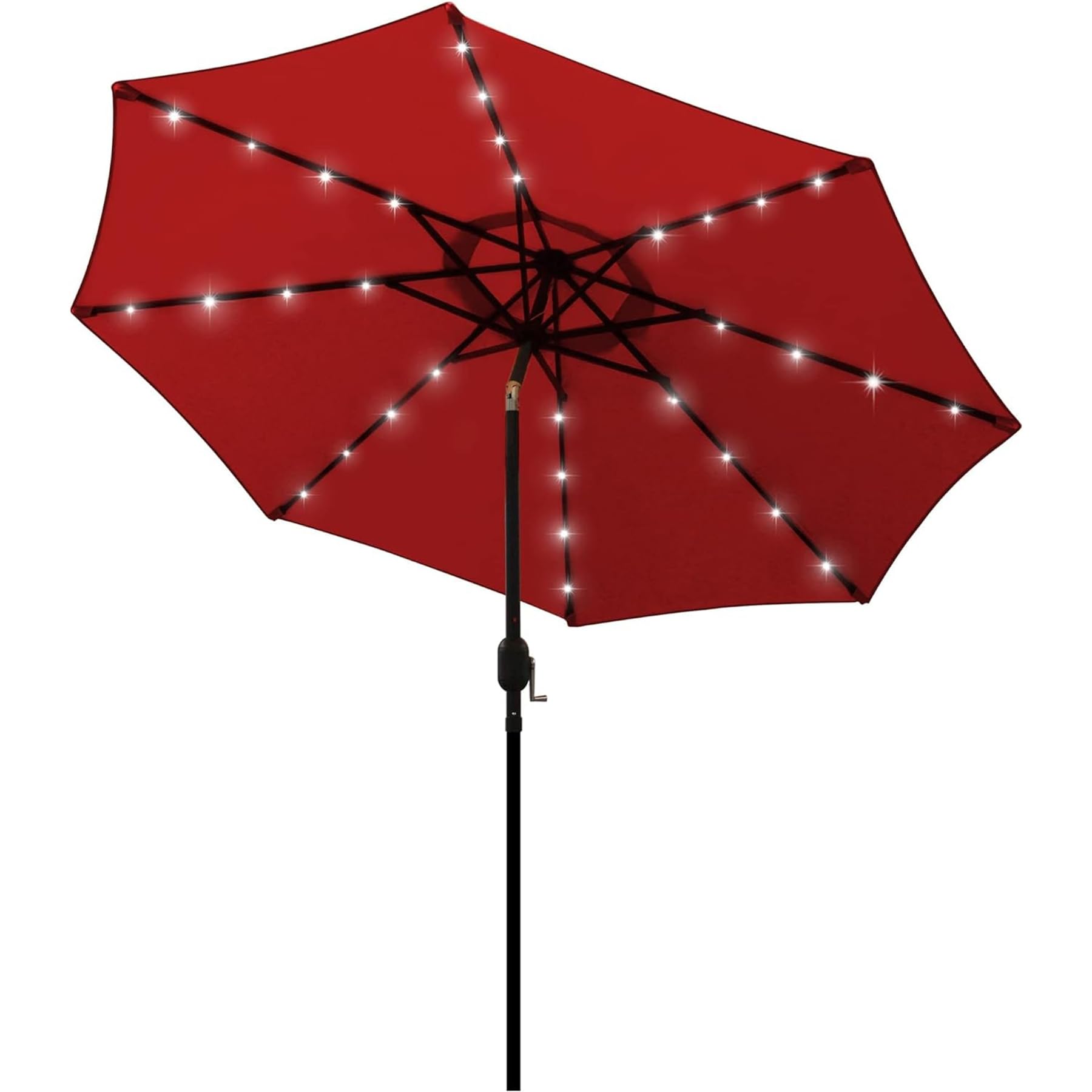 Blissun 9 ft Solar Umbrella, 32 LED Lighted Patio Umbrella, Table Market Umbrella, Outdoor Umbrella for Garden, Deck, Backyard, Pool and Beach (Light Blue)