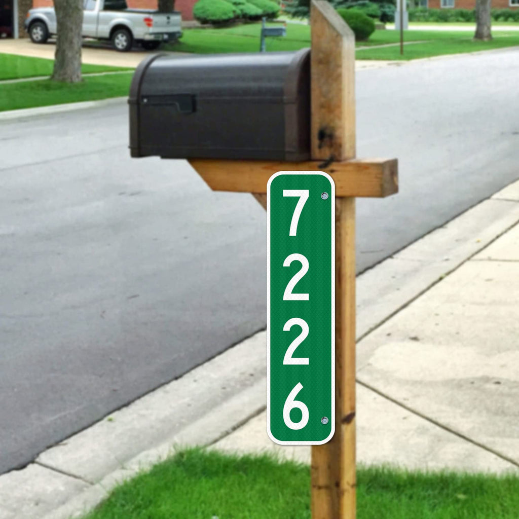 911 Address Number Sign, Custom Emergency Reflective Mailbox Sign, Visible Day & Night, Ideal for Driveway, Multi Unit Buildings and House, 6x12 Inches, 3M EGP Reflective .040 Aluminum, Fade Resistant,