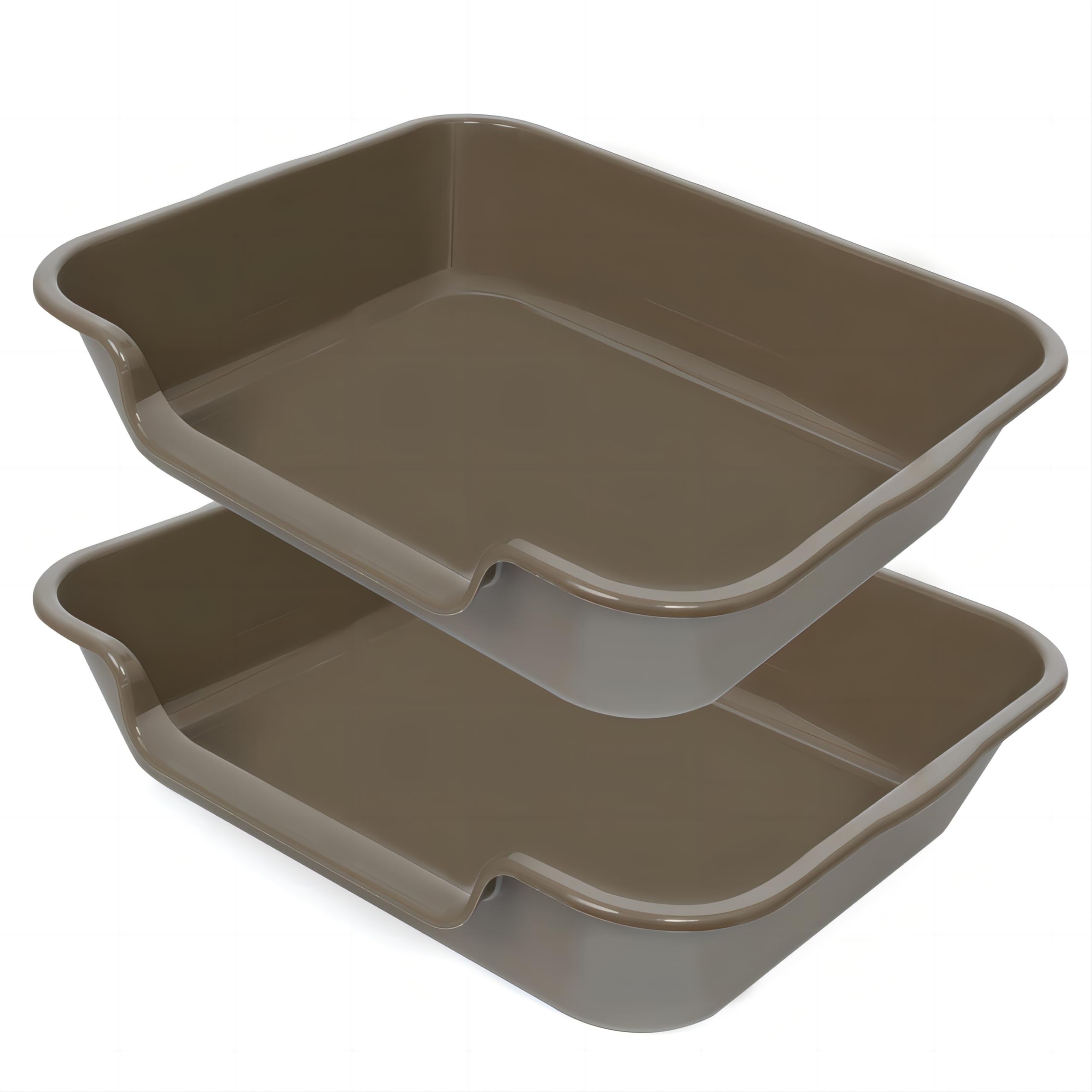 1 Pack of Extra Large Cat Litter Box (ABS Material), Low Entry Senior Litter Pen for Geriatric Kitty Big Cats, Jumbo Pet Safe Litter Boxes Tray for Pets Potty (Beach Sand, 20" L x 15.5" W)