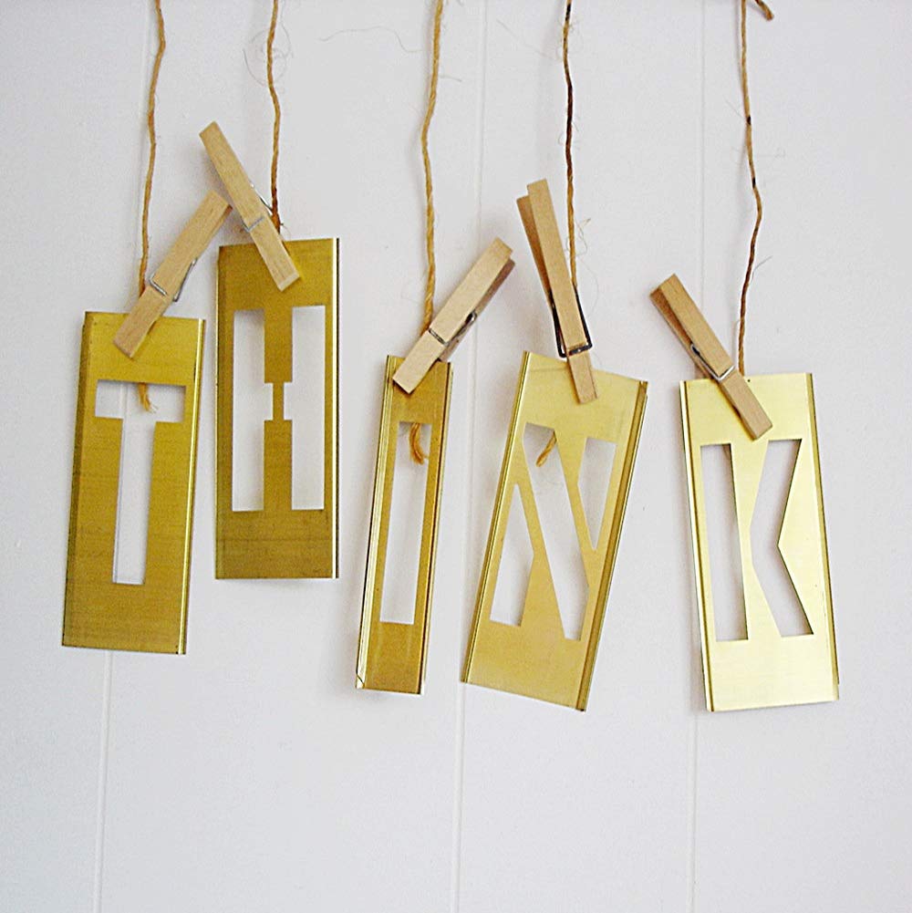 Deezio 1 Inch Brass Stencil Kit, Numbers and Punctuations Number Stencil - 15 Piece Set