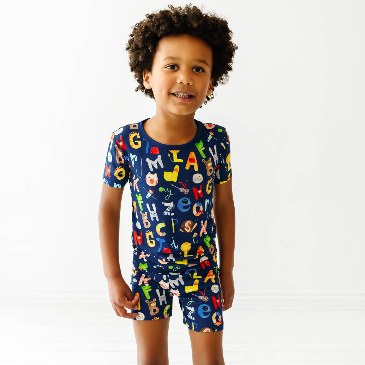 Little Sleepies Pajama Set w/Short Sleeve Shirt & Shorts, Viscose from Bamboo Toddler Pajamas, Girl & Boys Pajamas for Kids