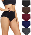 wirarpa Women's High Waisted Cotton Briefs Ladies Underwear Regular & Plus Size Panties 5 Pack