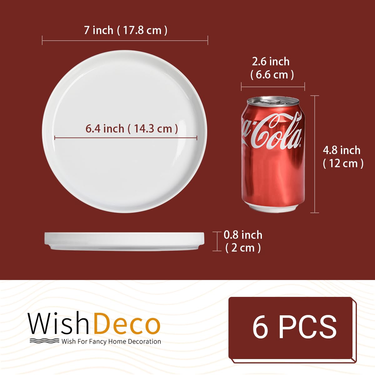 WishDeco White Dinner Plates Set of 4, Ceramic Dining Plates 10.5 inch, Large Salad Plate, Porcelain Kitchen Plate for Pizza, Steak, Microwave and Dishwasher Safe