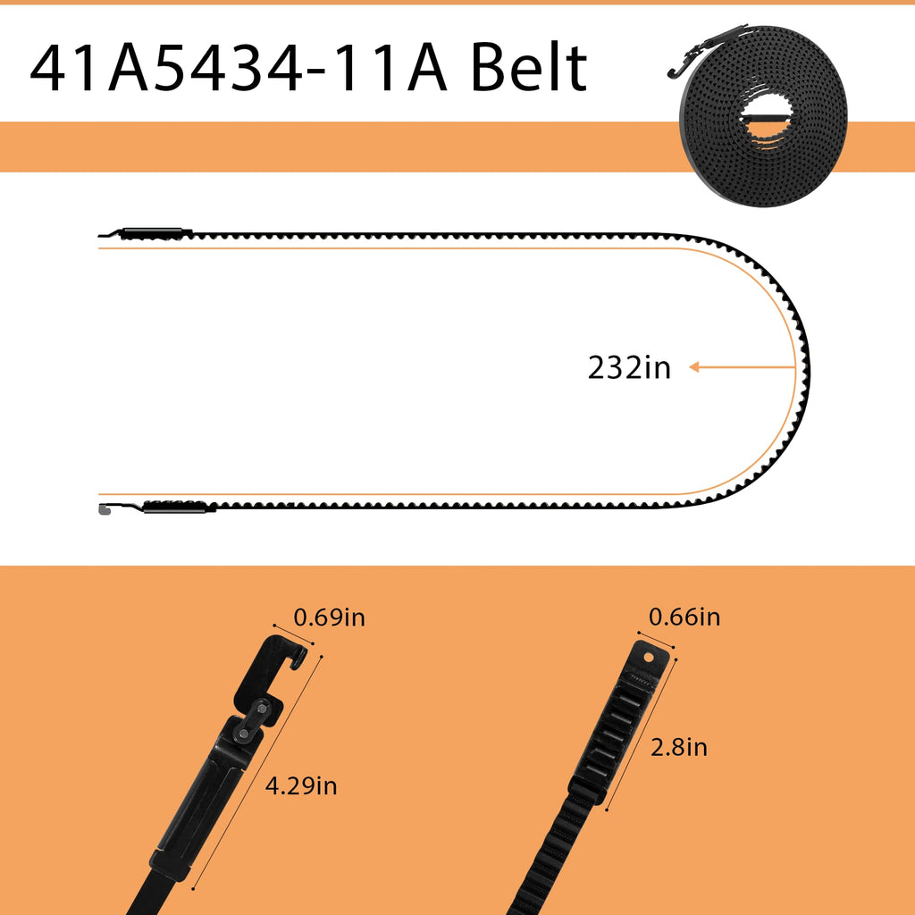 Vanesa 41A5250 Belt for 7 Ft High Garage Door, 237" Garage Door Opener Belt Compatible with liftmaster Chamberlain Garage Door Opener Models HD920EV WD822KD 248739 248754 HD900D HD520EV