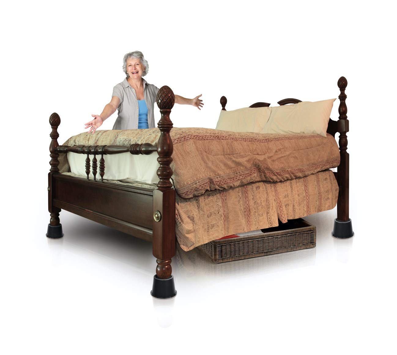 Slipstick CB674 Premium 2 Inch Furniture Risers/Bed Raisers with Steel Reinforced Top (4 Pack) Adds 2" Height, Supports 2,640 Pounds, Stackable with CB671