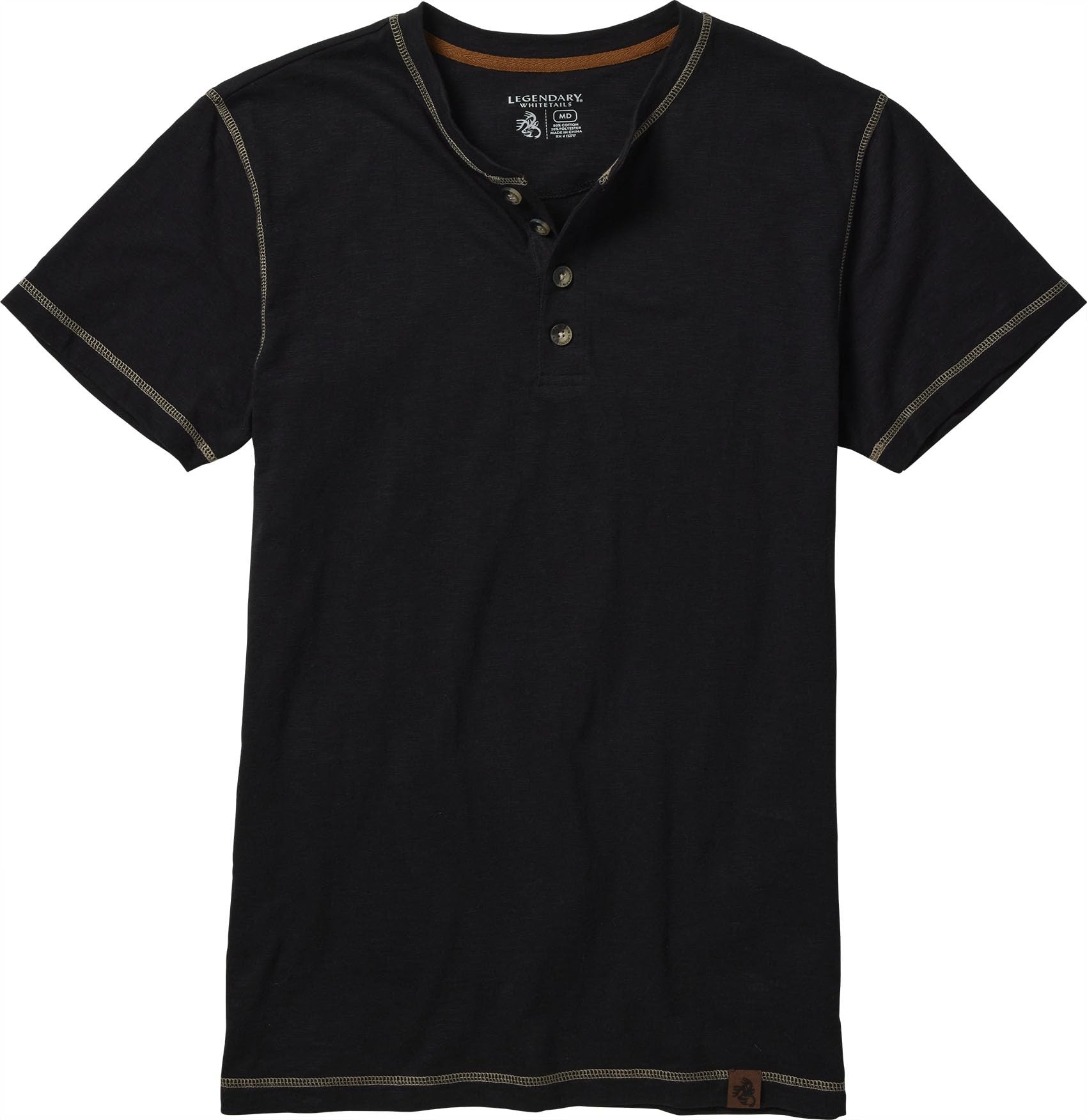 Legendary Whitetails Men's Henley Short Sleeve Casual Fit Shirt