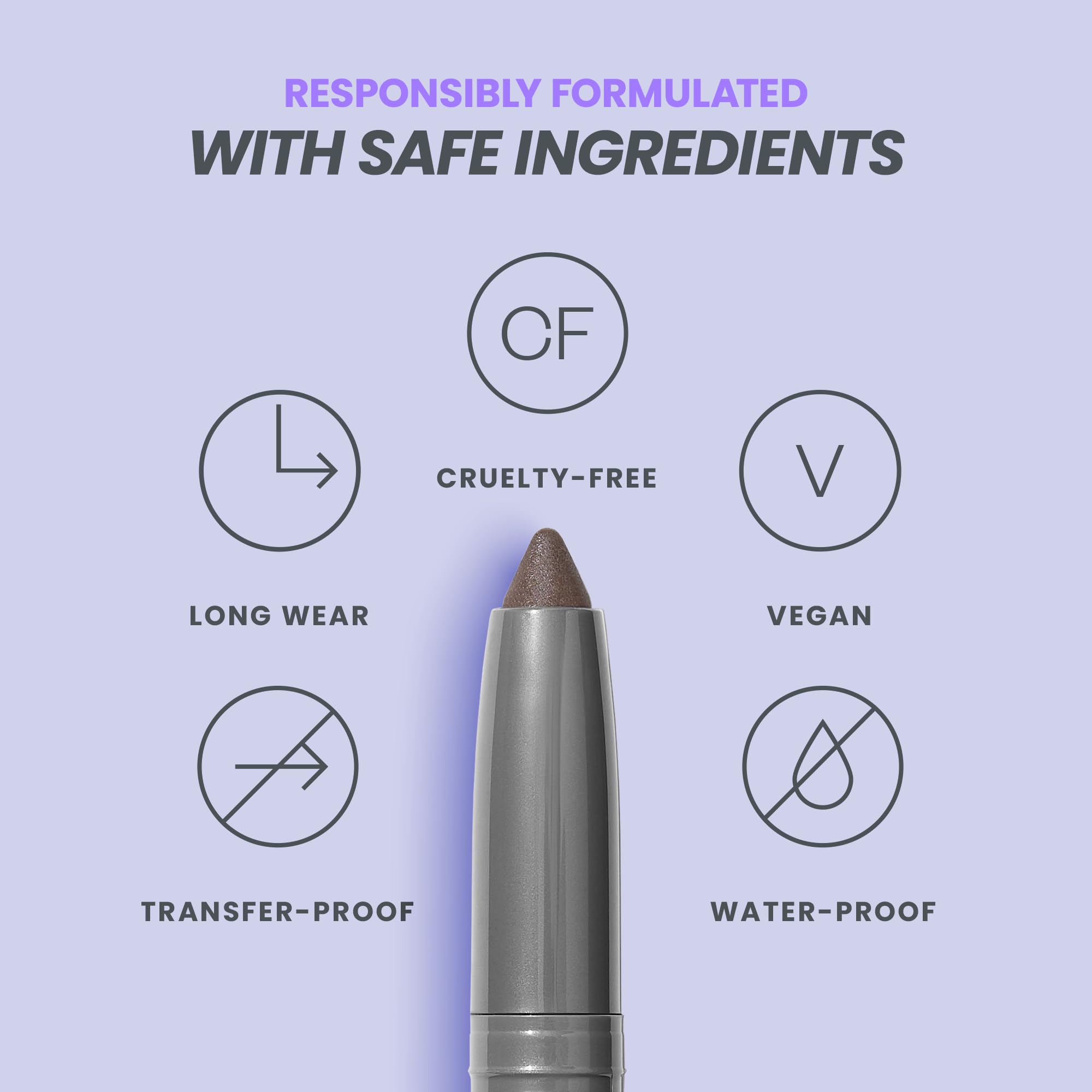 Wonderskin IYKYK Eyeshadow Stick - Longwear Eye Shadow Sticks, Budge-Proof and Waterproof Shimmer Eyeshadow Stick with Built-in Sharpener (Ash)