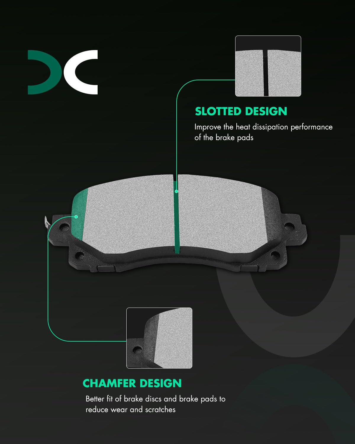 SCITOO D815 D905 Front Rear Ceramic Brake Pads Sets Fit For INFINITI For G35 2003-2005,For Nissan For 350Z 2003-2005 | For Altima 2007-2013 | For Juke 2011-2017 | For Sentra 2007-2012