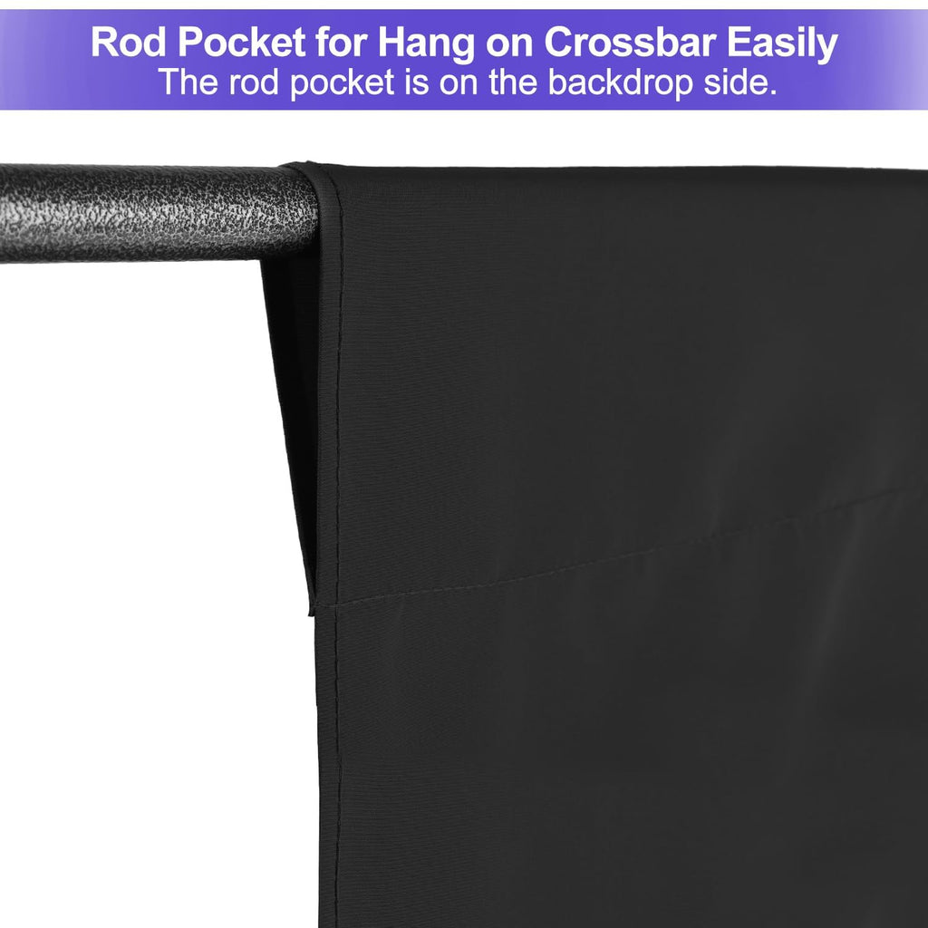 Black Backdrop 10x10ft, Photo Backdrop Curtain for Photoshoot, Pure Photographic Studio Backgrounds, Thick Polyester Fabric Photography Black Screen for Party Portraits Video Recording (Backdrop Only)