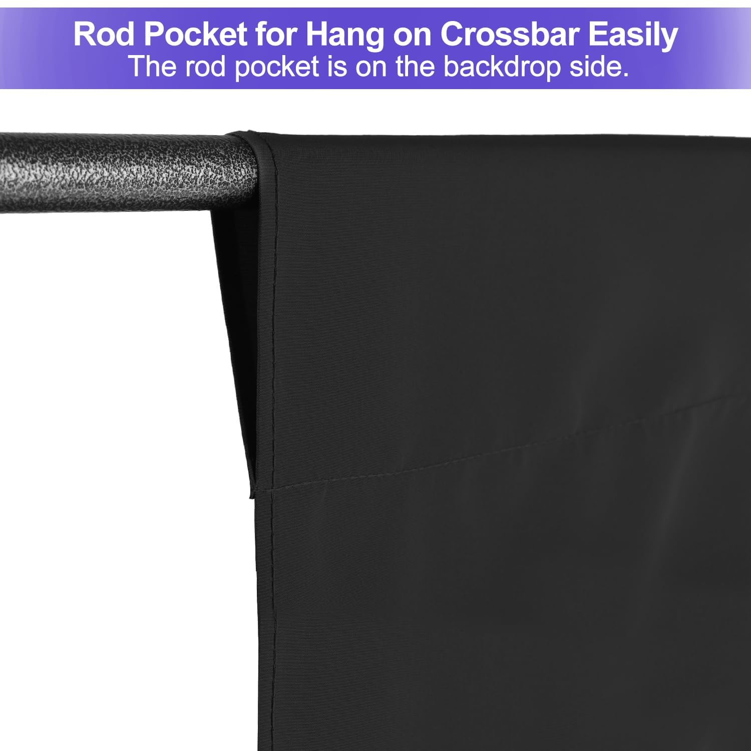 Black Backdrop 10x10ft, Photo Backdrop Curtain for Photoshoot, Pure Photographic Studio Backgrounds, Thick Polyester Fabric Photography Black Screen for Party Portraits Video Recording (Backdrop Only)